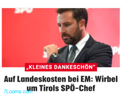 Kleines Dankeschön Auf Landeskosten bei EM: Wirbel um Tirols SPÖ-Chef Georg Dornauer !