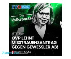 JETZT FIX ÖVP LEHNT MISSTRAUENSANTRAG GEGEN GEWESSLER AB!