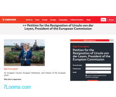 Petition für den Rücktritt von Ursula von der Leyen, Präsidentin der Europäischen Kommission