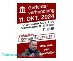 Rechtsanwalt Dr. Roman Schiessler Gerichtsverhandlung 11.Okt. 2024 11:00 Justizpalast Wien