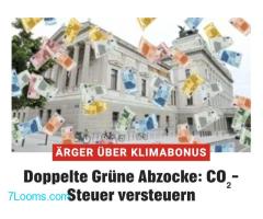 ÄRGER ÜBER KLIMABONUS; DOPPELTE GRÜNE ABZOCKE: CO2 Steuer VERSTEUERN !