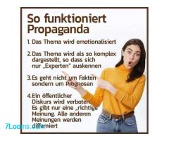 So funktioniert Propaganda 1) Das Thema wird emotionalisiert 2) Das Thema wird als so komlex dargest