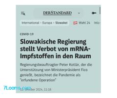 COVID-19 Slowakische Regierung stellt Verbot von mRNA- Impfstoffen in den Raum !