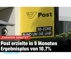 Post erzielte in 9 Monaten Ergebnisplus von 10,7% ; auf Kosten der Kunden und Ausbeutung der Mitarbe