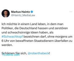 Ich möchte in einem Land leben, in dem man Politiker, die Deutschland hassen und zerstören und schw