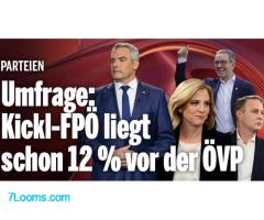 PARTEIEN Umfrage in Österreich : Kickl-FPÖ liegt schon 12 % vor der ÖVP !