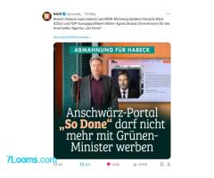 Abmahnung für HABECK Anschwärz-Portal SoDone darf nicht mehr mit Grünen Ministerwerben!