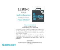 LESUNG von u mit Andrea Drescher IM RUSSISCHEN EXIL 27. Dezember 2024, 19 Uhr Gasthaus Reisin