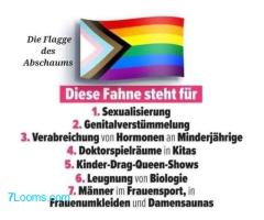 Die Flagge des Abschaums Sexualisierung, Genitalverstümmmelung, Verabreichung von Hormonen an Mind