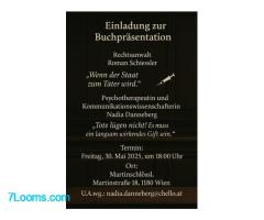 Einladung zur Buchpräsentation Rechtsanwalt Roman Schiessler