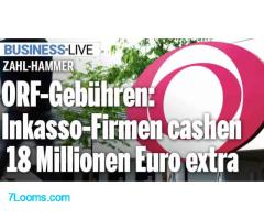ORF-Gebühren: Inkasso-Firmen cashen 18 Millionen Euro extra