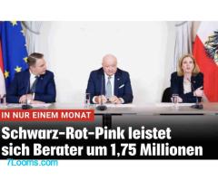 ÖVP, SPÖ und NEOS geben in nur einem Monat 1,75 Millionen Euro für externe Berater aus !