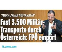 Fast 3.500 Militär-Transporte durch Österreich: FPÖ empört