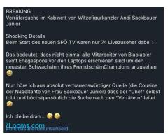 BREAKING  Verrätersuche im Kabinett von Witzefigurkanzler Andi Sackbauer Junior
