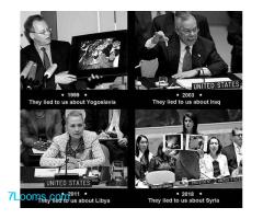 ✅ Sie haben über Jugoslawien gelogen.   ✅ Sie haben über den Irak gelogen.   ✅ Sie haben über Libyen