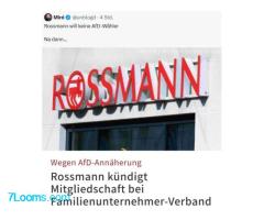 Wegen AfD Annäherung Drogerie Rossmann kündigt Mitgliedschaft bei FamilienUnternehmerVerband