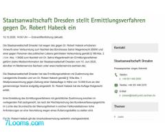 Staatsanwaltschaft Dresden stellt Ermittlungsverfahren gegen Dr. Robert Habeck ein 12.12.25