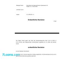 Nach Niederlage in zweiter Instanz gegen Erste Bank Sparkasse haben wir ordentliche Revision eingele