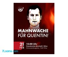 Mahnwache für Quentin!   Diesen Samstag tragen wir unseren Zorn auf die Straße.
