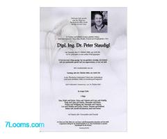 Herr Dipl. Ing. Dr. Peter Staudigl am 11. Oktober 2025, um 5.30 Uhr, in eine andere Welt gegangen