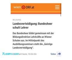 Bald reinste offizielle Kriegsmanipulation und -hetze an österreichischen Schulen!