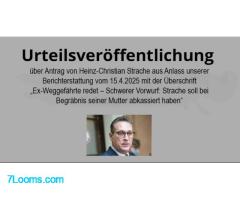 Über Antrag von Heinz-Christian Strache veröffentlichen wir nachstehendes Urteil
