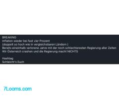 BREAKING  Inflation wieder bei fast vier Prozent  (doppelt so hoch wie in vergleichsbaren Ländern )