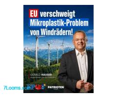 Die massive Umweltvergiftung durch Mikroplastik, durch den Abrieb der Rotorblätter von Windrädern