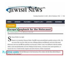 Europas Bestrafung für den Holocaust ;