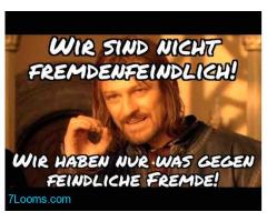 WiR SiND NiCHT FREMDENFEINDLICH! WIR HABEN NUR WAS GEGEN FEINDLICHE FREMDE! ;