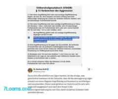 Vorbereitung eines Angriffskrieges argumentieren, § 13 II S. 2 Nr. 2 Völkerstrafgesetzbuch ;