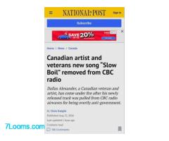 Canadian artist and veterans new song 