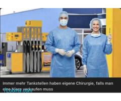 Immer mehr Tankstellen haben eigene Chirurgie, falls man eine Niere verkaufen muss ! ;