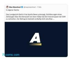 RA Dr. Markus Haintz:  Ich wünsche @apollo_news_de in der Berufung gegen Hüber viel Erfolg: ;