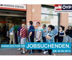 ÖVP, Neue Herausforderungen;  Kanzler für die Jobsuchenden; ab 30.09.2013;