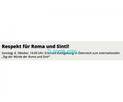 Unterstütze: Rasissmus Stoppen; Respekt für Roma und Sinti;Kundgebung 06.10.2013 14:00 bis 16:00