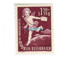 Biete; Tag der Briefmarke 1951; Amor mit Brief um die Welt;