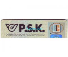 Österreichische Postsparkasse P.S.K. Bankomat und Eurocheckkarte 1995
